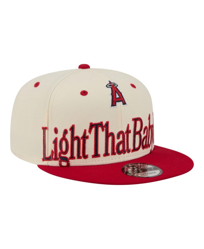 Men's Cream Los Angeles Angels Oversized Slogan 9FIFTY Snapback Hat