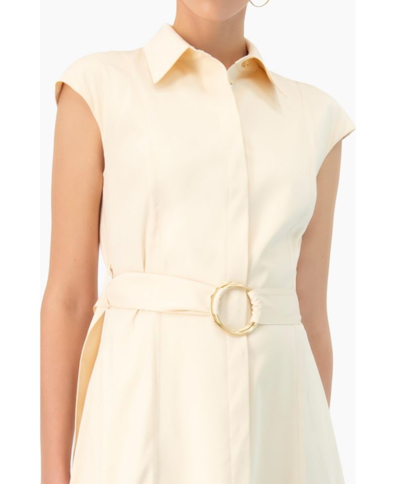 Women's Midi Wide Shirt Dress