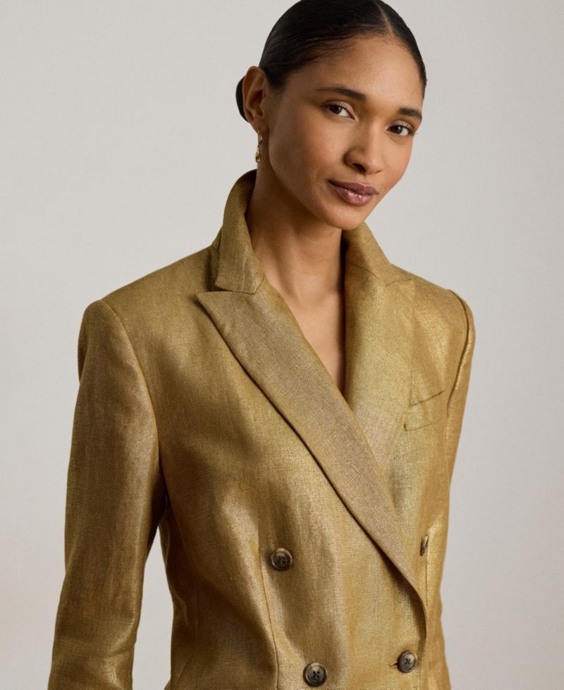 Women's Foiled Peak Lapels Long-Sleeve Blazer