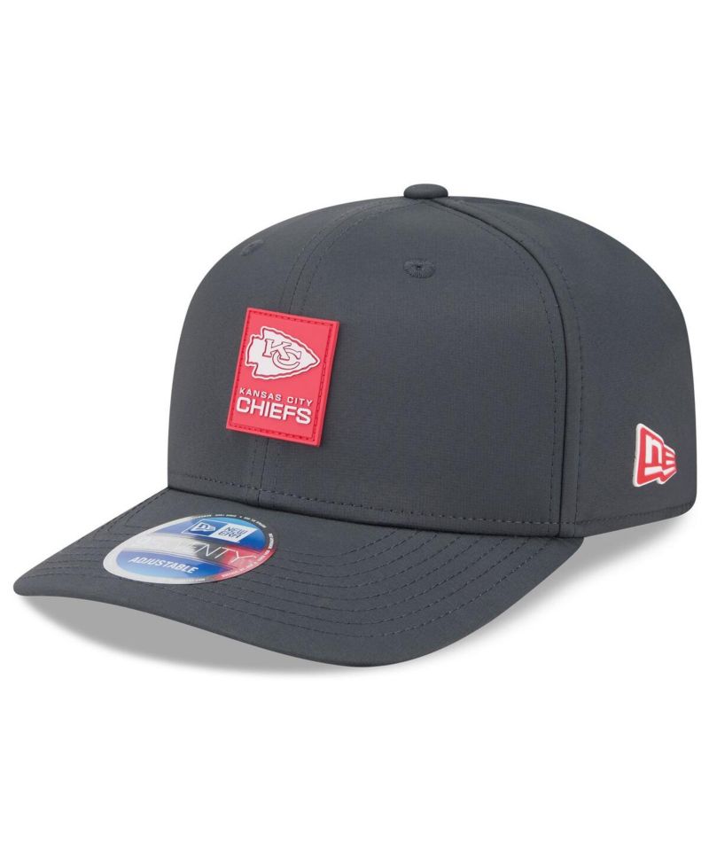 Men's Charcoal Kansas City Chiefs 2025 Sideline Cold Weather 9SEVENTY Adjustable Hat