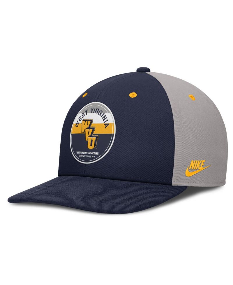 Men's Navy/Gray West Virginia Mountaineers Prep Pro Performance Snapback Hat