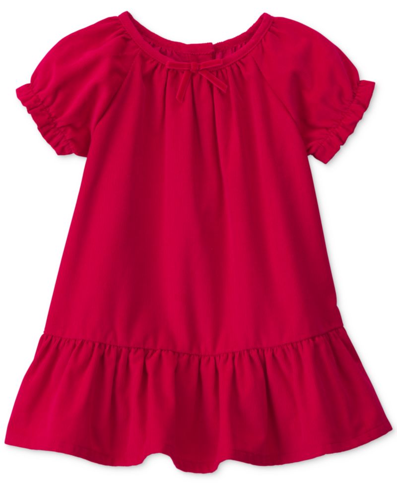 Baby Girls' Puff-Sleeve A-Line Corduroy Dress