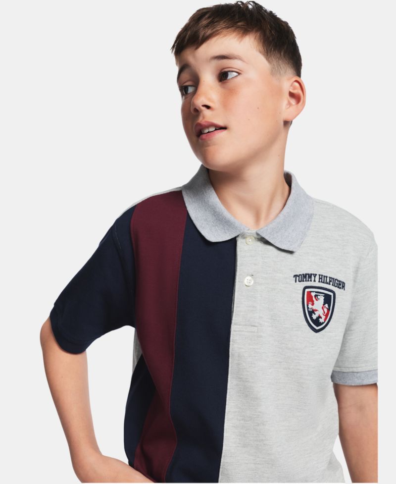 Boys' 8-20 Color-Block Stripe Polo Shirt