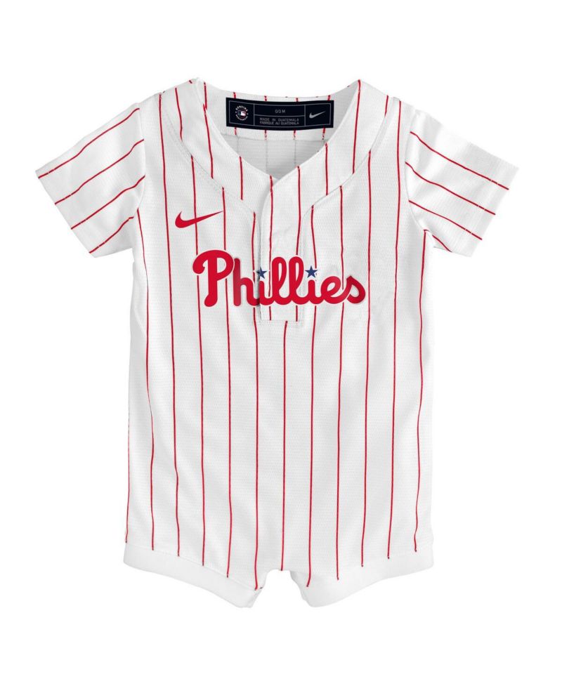 Baby Boys and Girls White Philadelphia Phillies Home Replica Romper Jersey
