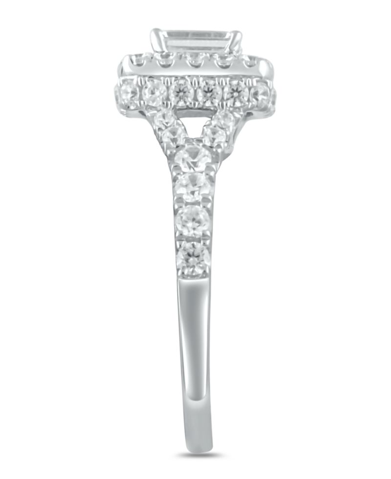Diamond Halo Emerald Bridal Set (2. ct. t.w.) in 14k White, Yellow or Rose Gold