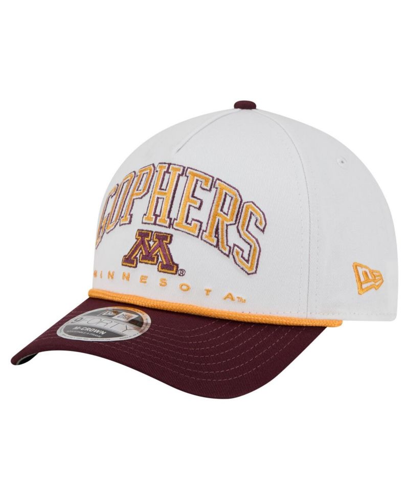 Men's White/Maroon Minnesota Golden Gophers Arch Two-Tone Rope 9FORTY A-Frame M-Crown Adjustable Hat