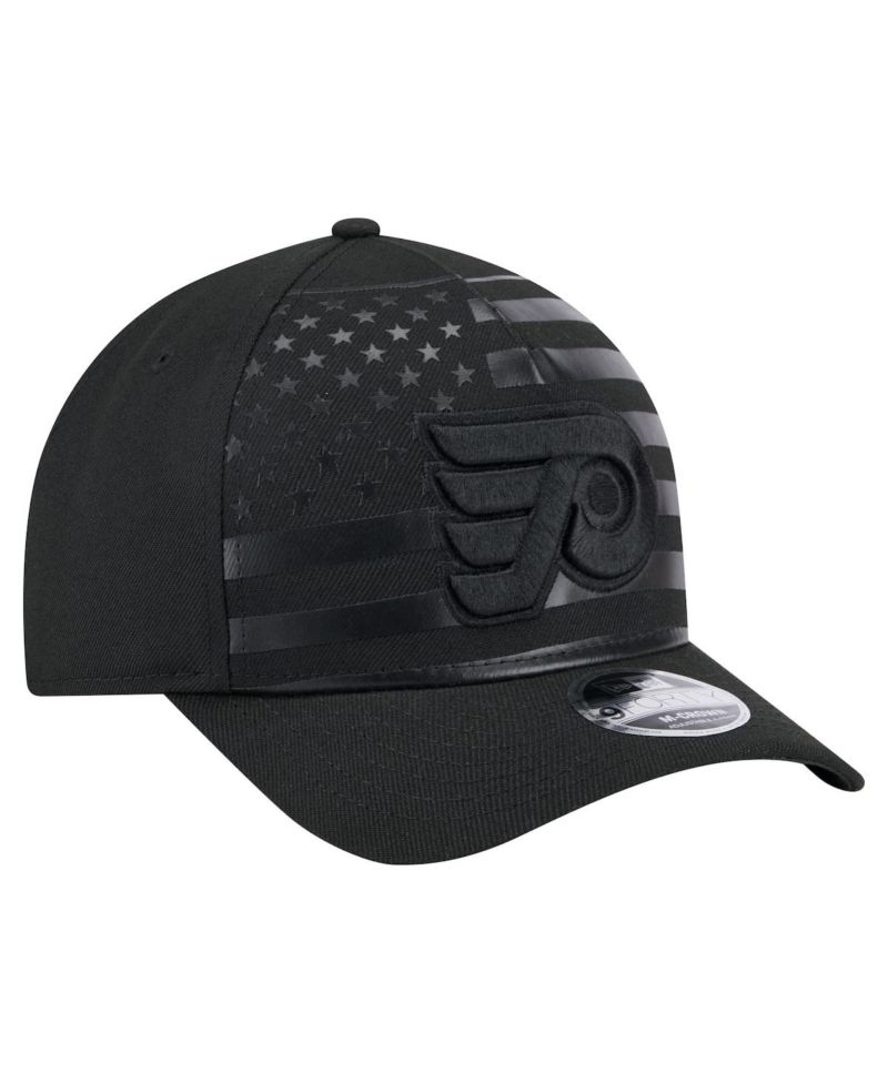 Men's Black Philadelphia Flyers Game Day Stealth Flag 9FORTY A-Frame Adjustable Hat