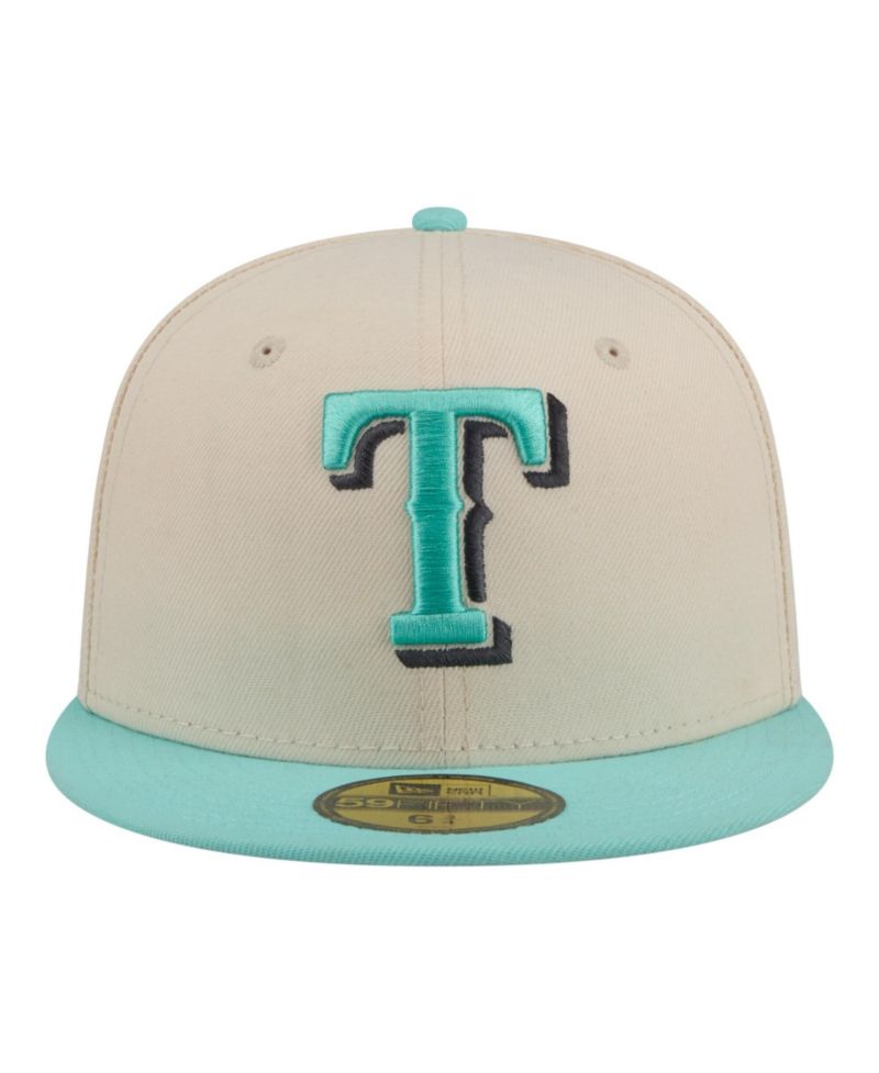 Men's Light Beige/Turquoise Texas Rangers Two-Tone Color Pack 59FIFTY Fitted Hat