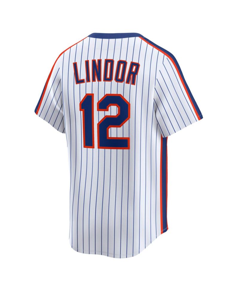 Men's Francisco Lindor White New York Mets Throwback Cooperstown Collection Limited Jersey