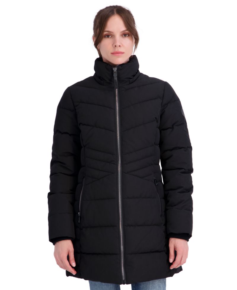 Women's Faux Fur Trim Hooded Puffer Coat