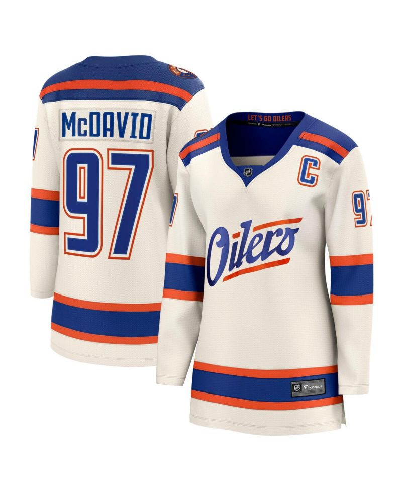 Women's Connor McDavid Light Beige Edmonton Oilers Alternate Breakaway Jersey