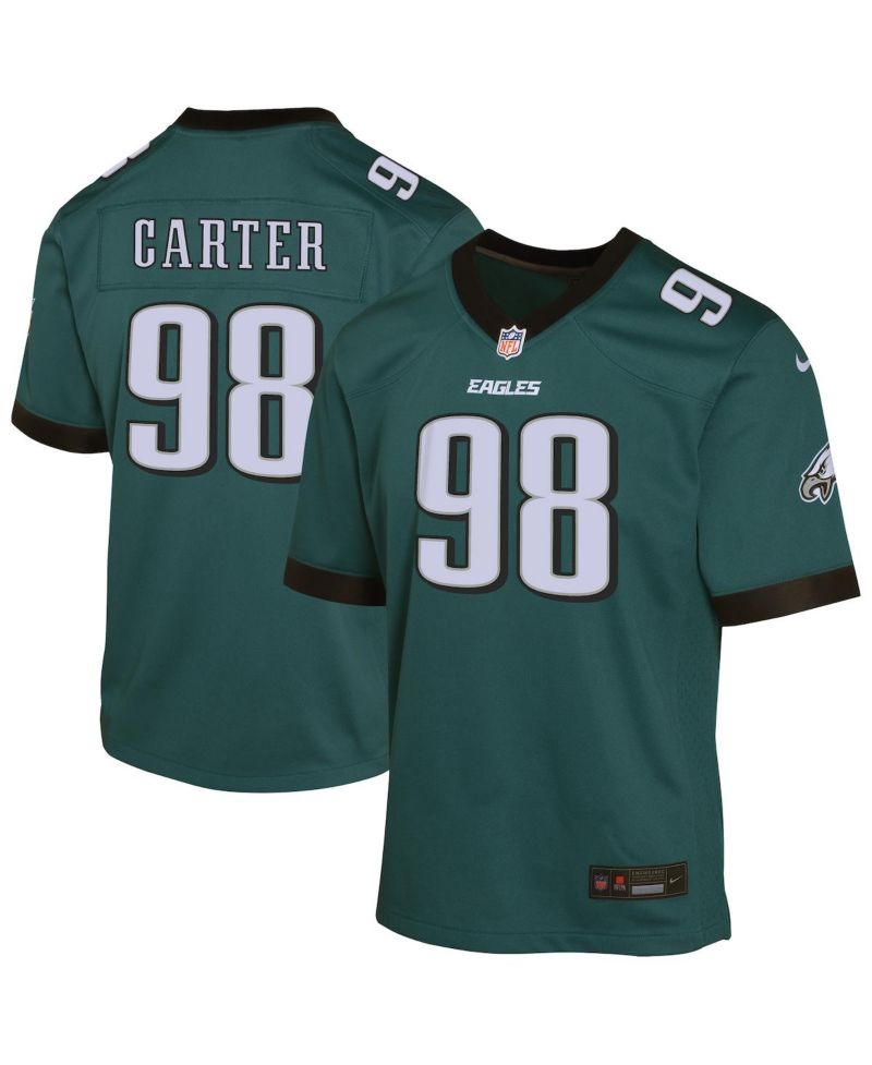 Big Boys and Girls Jalen Carter Midnight Green Philadelphia Eagles Game Player Jersey