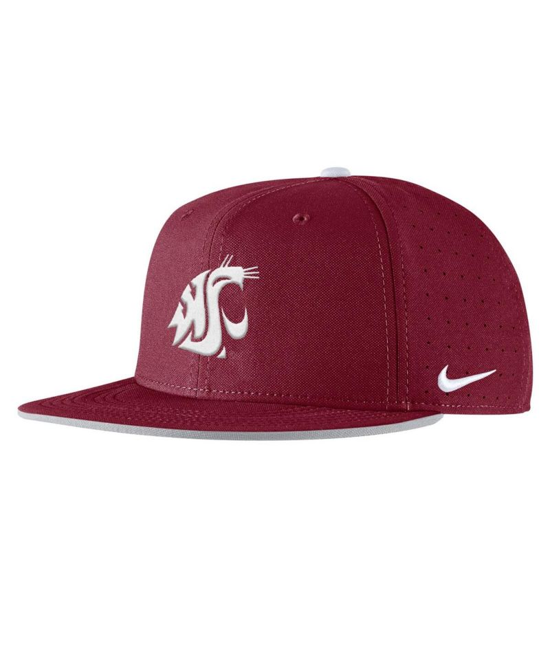 Men's Crimson Washington State Cougars On-Field True Performance Baseball Fitted Hat