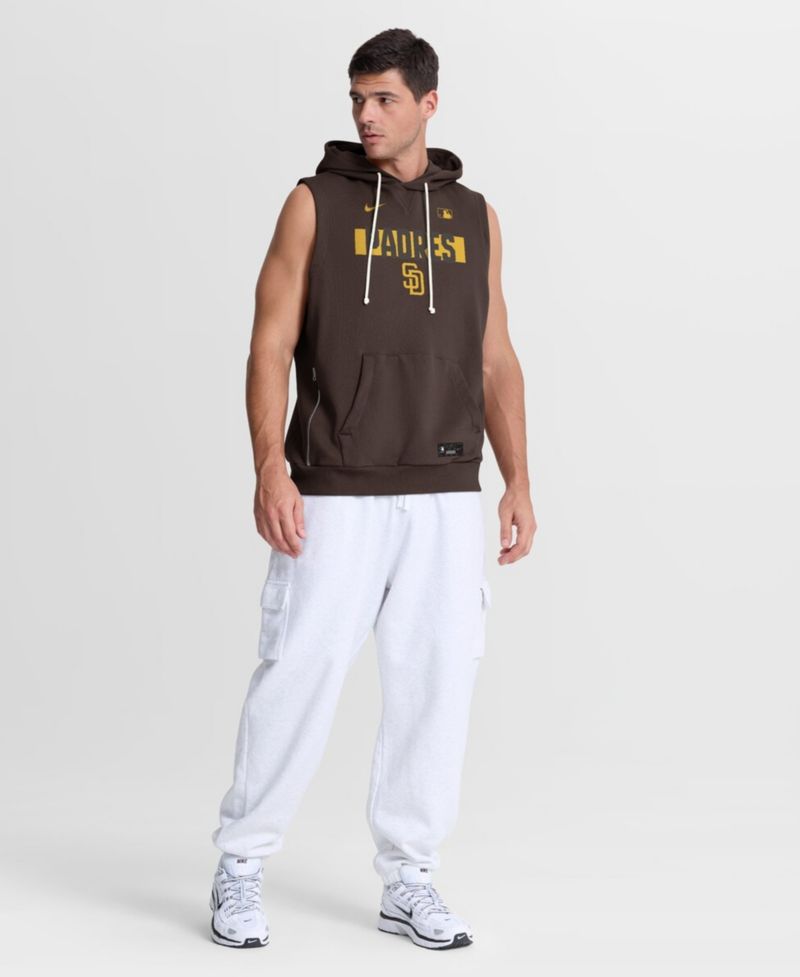 Men's Brown San Diego Padres Authentic Collection Standard Issue Dri-FIT Sleeveless Hoodie