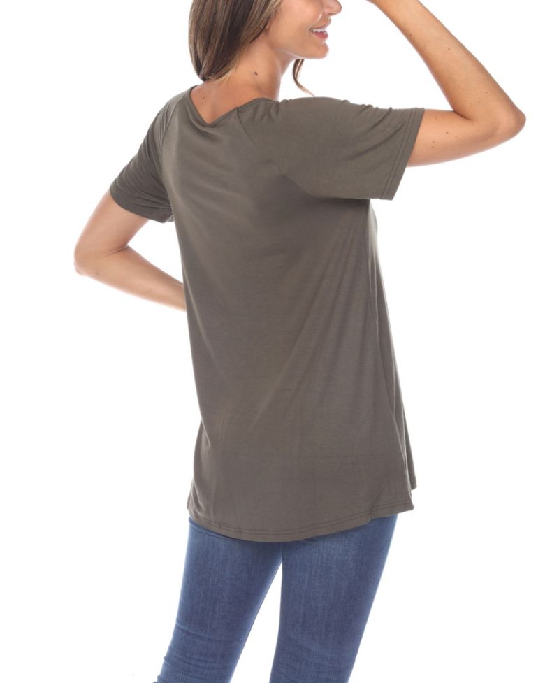 Plus Size Crisscross Cutout Short Sleeve Top