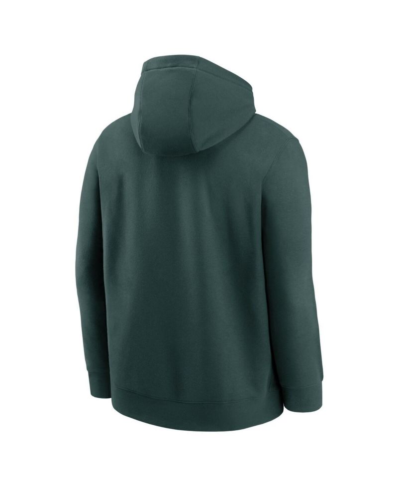 Men's Green Athletics Logo Club Fleece Pullover Hoodie
