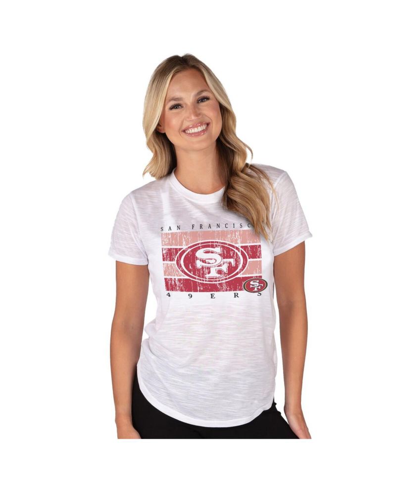 Women's White San Francisco 49ers Infuse Lightweight Slub Knit Top