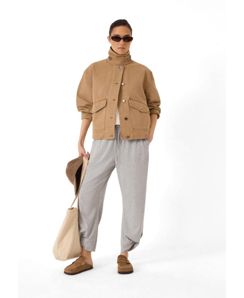 Women's Elara Washed Funnel-Neck Utility Jacket