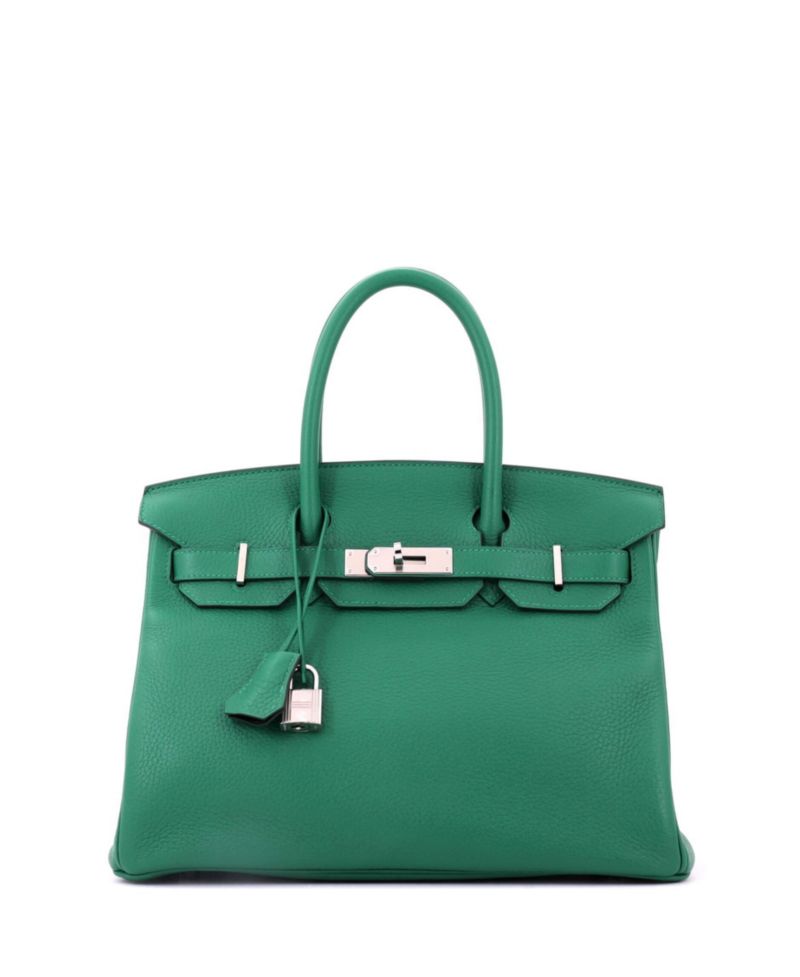 Birkin 30 Handbag Verso Clemence with Palladium Hardware