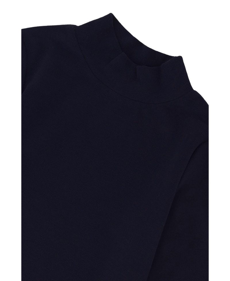 Little and Big Girl 6-14 Brushed Rib Mock Neck Top