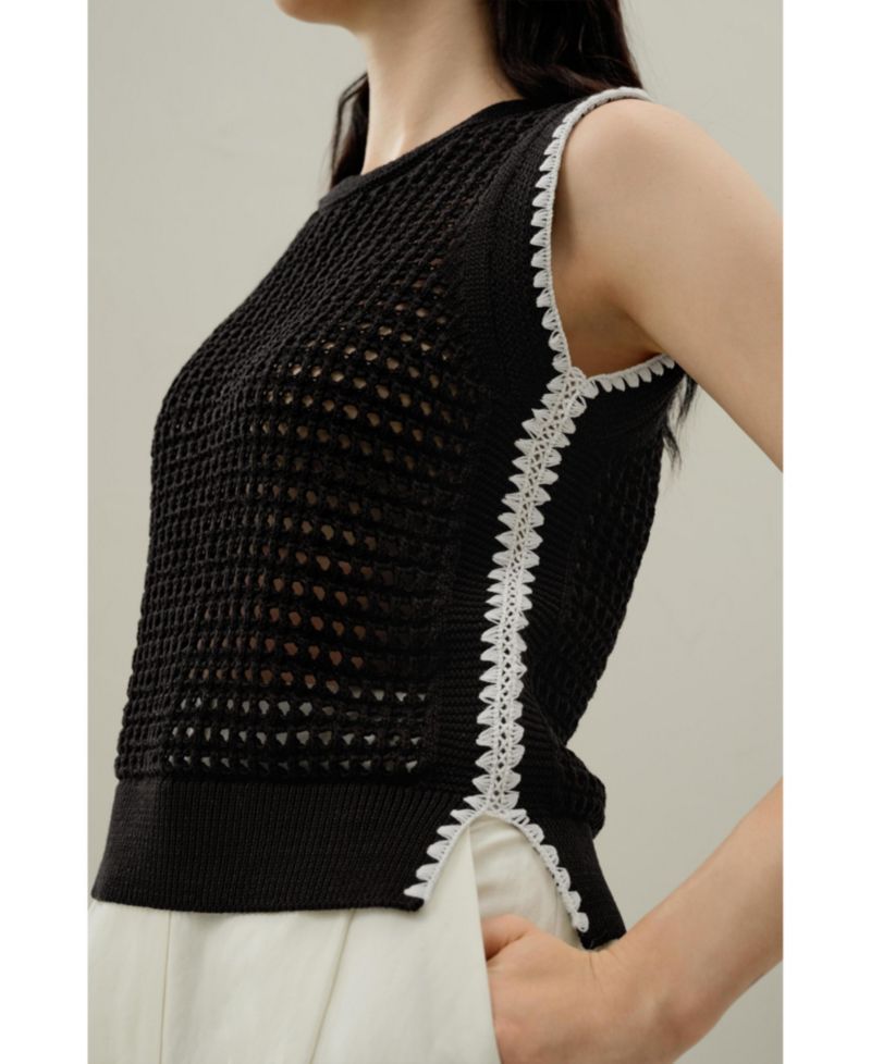 Women's Toscana Pointelle Embroidered Vest