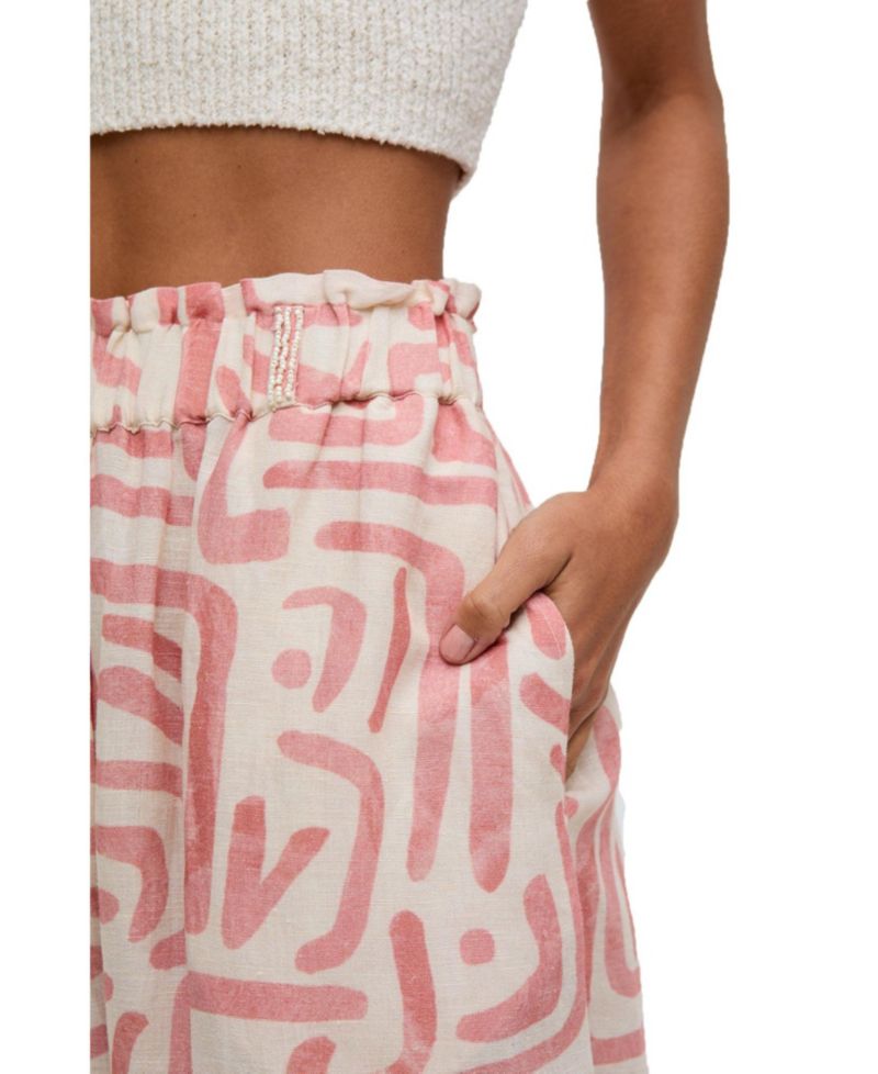 Women's Pop Front Tie Warhol Print Pants