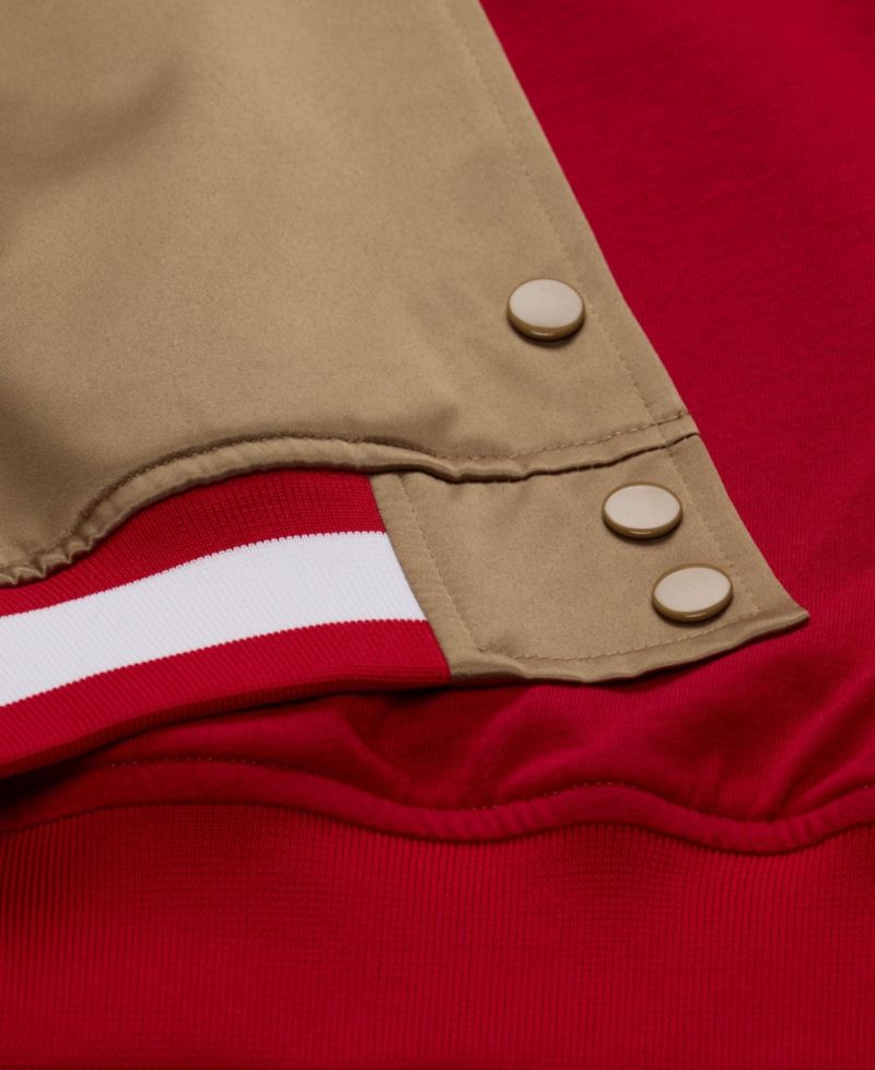 Men's Mitchell Ness Gold San Francisco 49ers 80th Anniversary Heavyweight Satin Full-snap Jacket