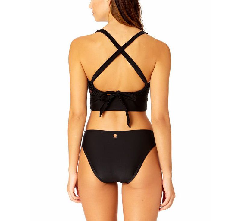 Women's Solid Halter Banded Bra Swim Top