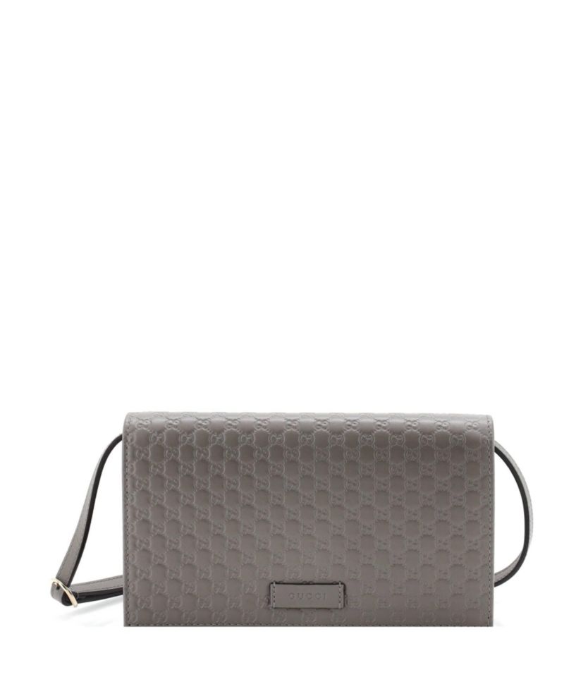 Wallet on Strap Microguccissima Leather