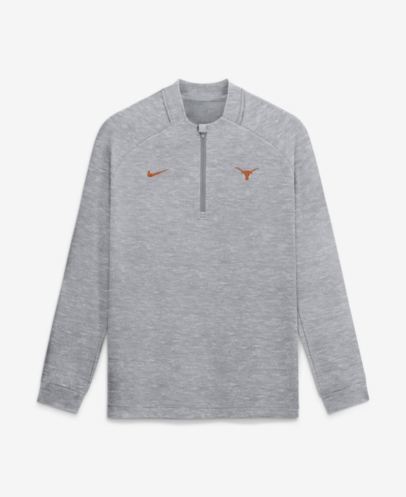 Men's Gray Texas Longhorns Par Raglan Tri-Blend Therma-FIT Half-Zip Pullover
