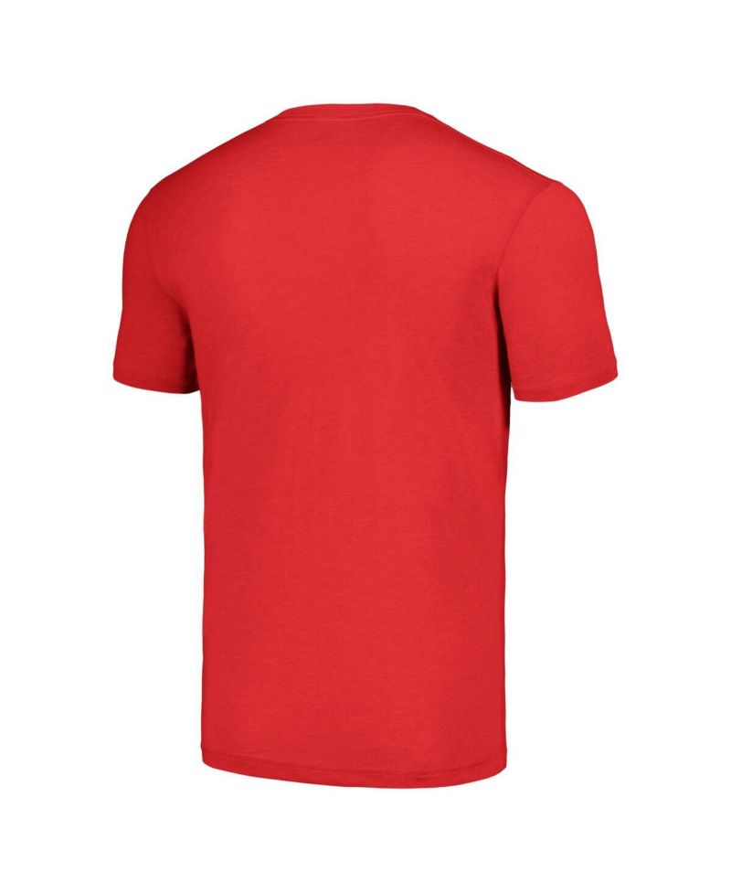 Men's Ronde Barber Heathered Red Tampa Bay Buccaneers Caricature Retired Player Tri-Blend T-Shirt