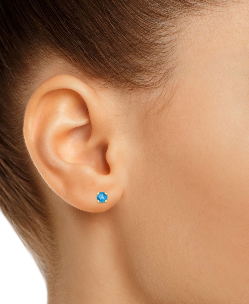 Rhodolite Garnet Stud Earrings (1/4 ct. t.w.) in 14k White or Yellow Gold (Also in Citrine, Sky Blue Topaz, Peridot & Opal)