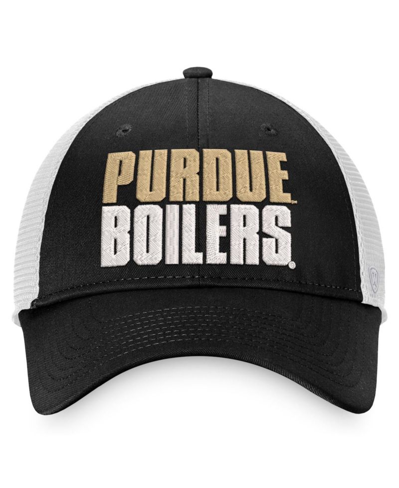 Men's Black, White Purdue Boilermakers Stockpile Trucker Snapback Hat