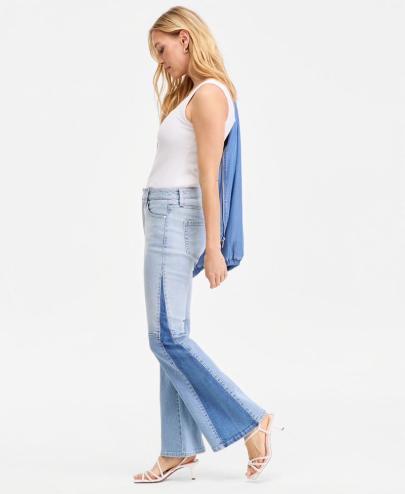 Women's Colorblocked High-Rise Flare Jeans