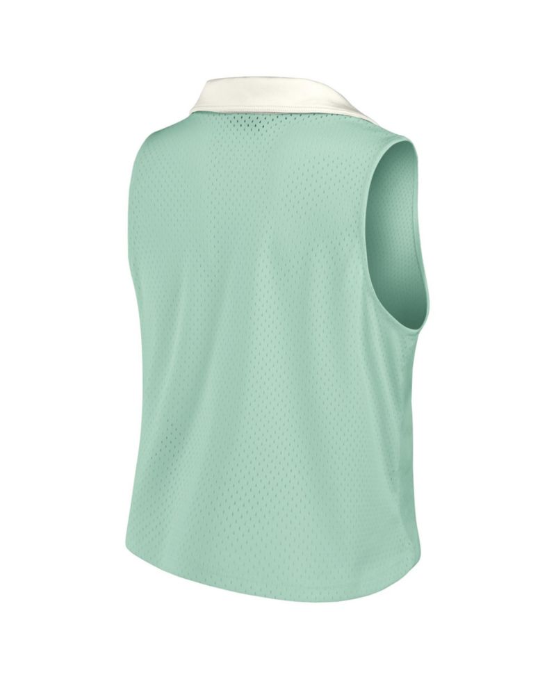 Women's Detroit Lions Studio Wellness Sleeveless V-Neck Cropped Tank Top