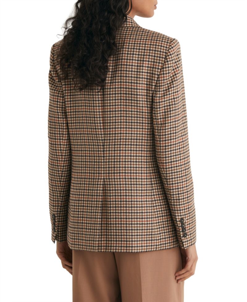 Women's Willow Double-Breasted Wool Check Blazer