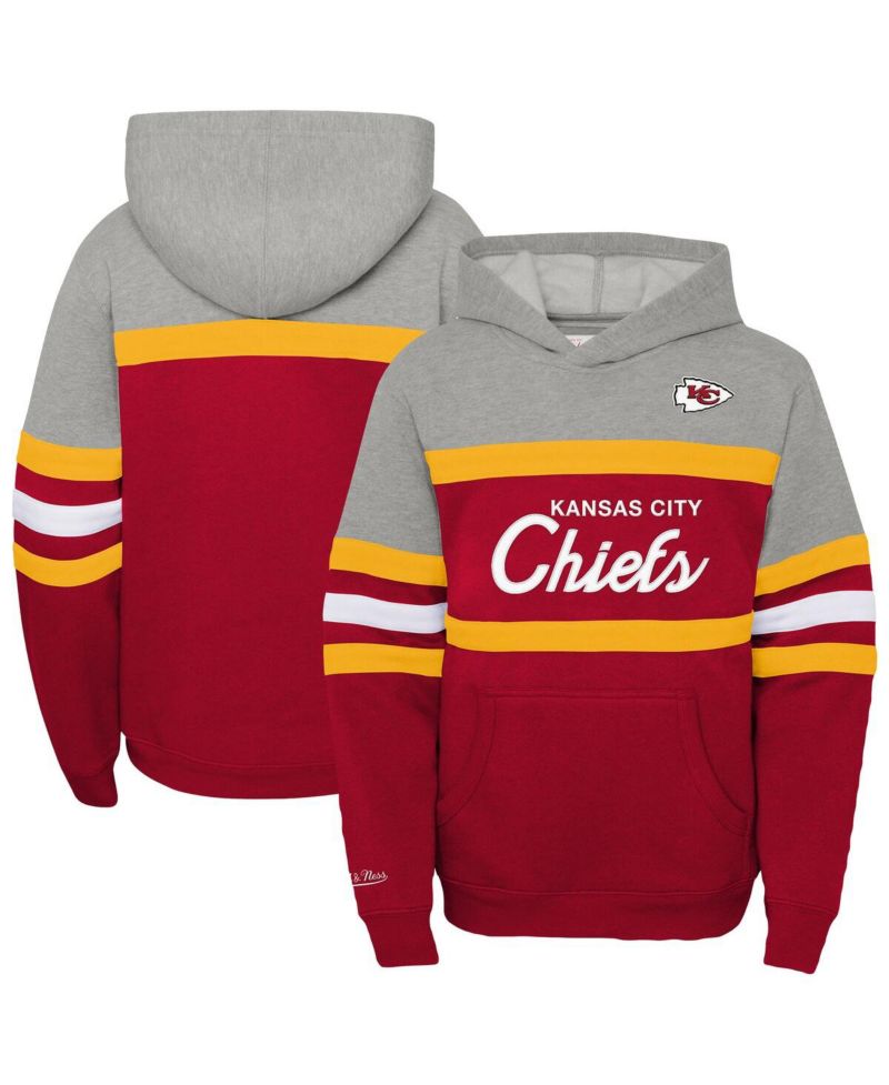 Big Boys and Girls Red Kansas City Chiefs Throwback Head Coach Pullover Hoodie