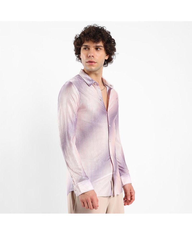 Men's Ombre-Pleated Shirt
