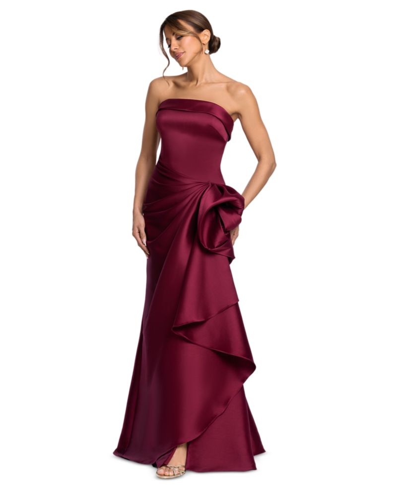 Women's Gathered Strapless Gown