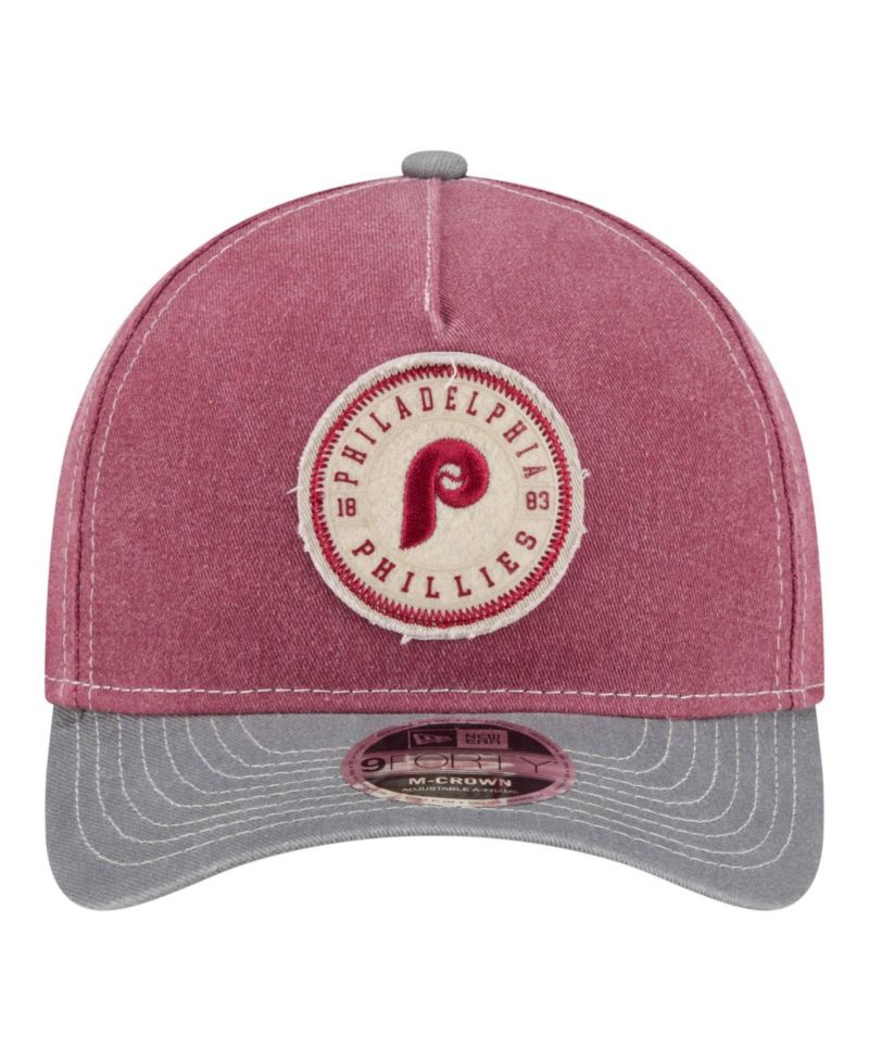 Men's Burgundy/Gray Philadelphia Phillies Felt M-Crown 9FORTY Adjustable Hat