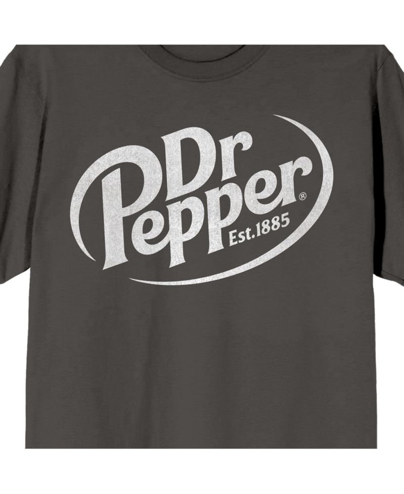 Men's White Logo Adult Charcoal Crew Neck Short Sleeve T-shirt