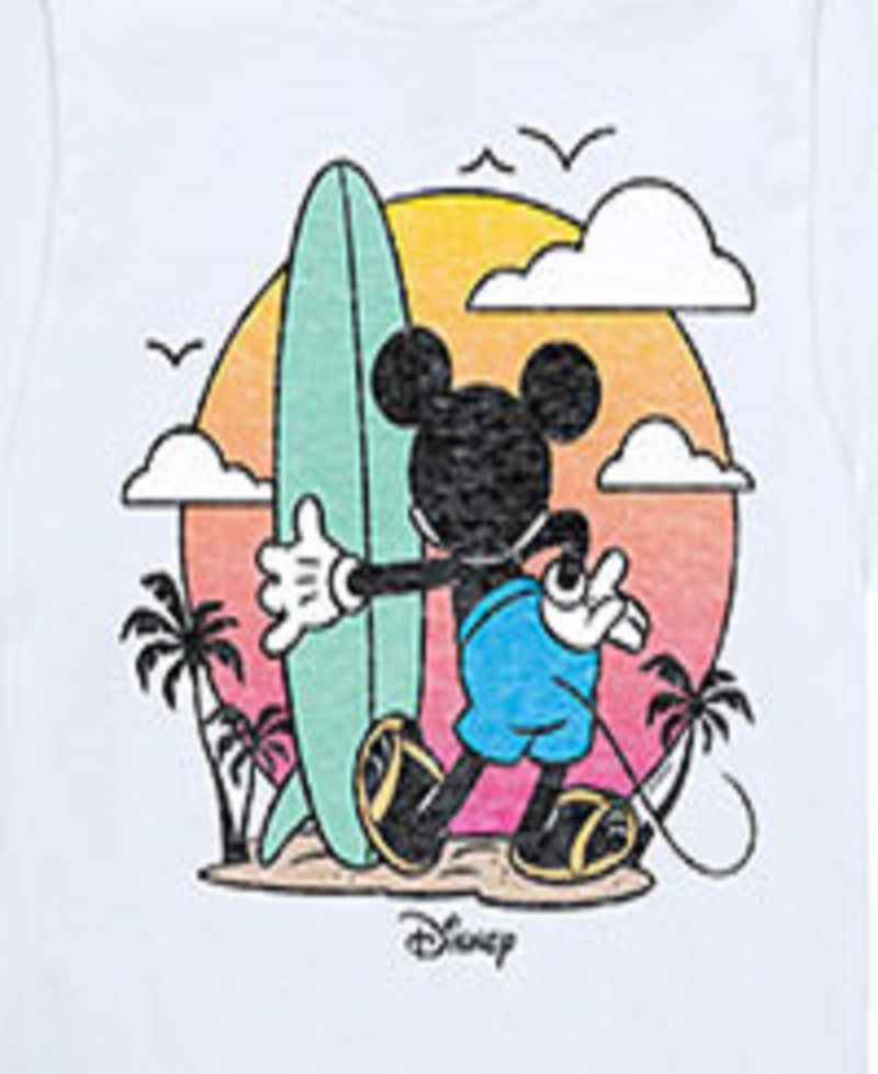 Big Boys Mickey Mouse Surfboard Graphic Tee