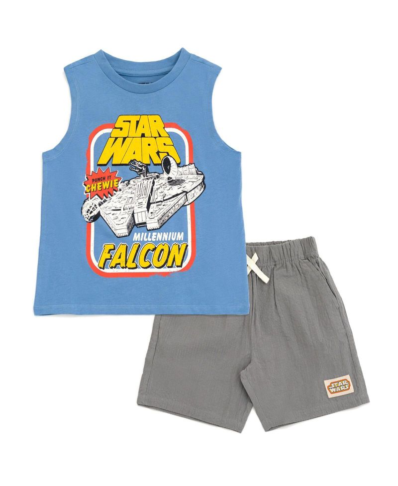 Little Boys Millennium Falcon 5-20 Sleeveless 2-Piece Tank Top and Shorts Set