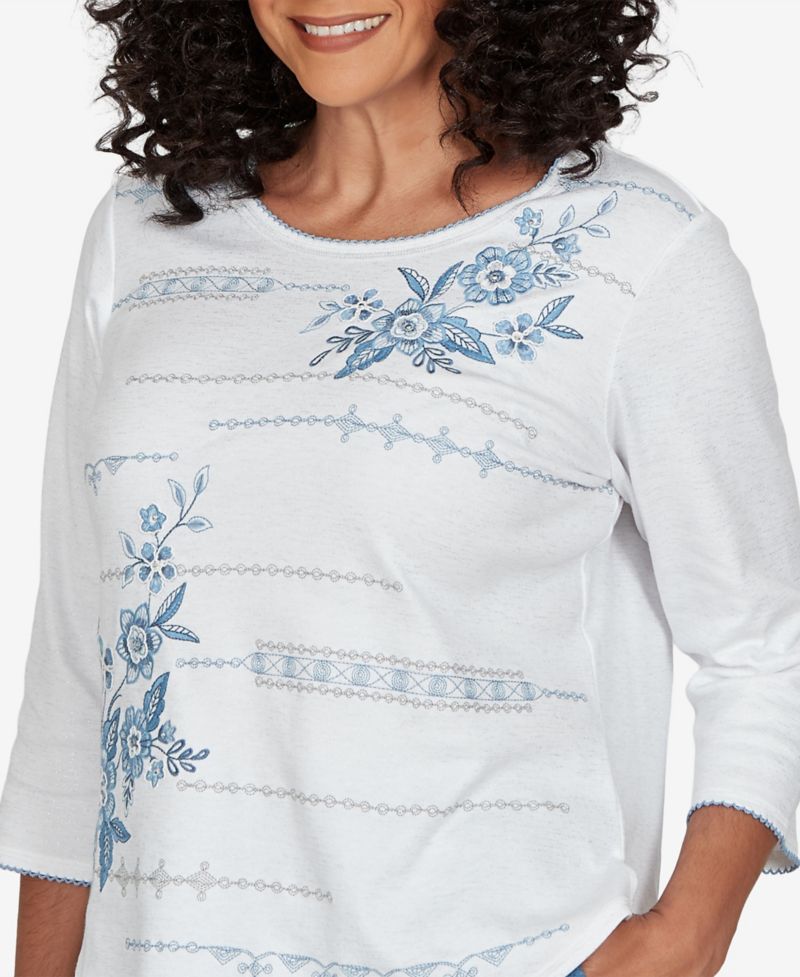 Petite Floral 3/4-Sleeve T-Shirt