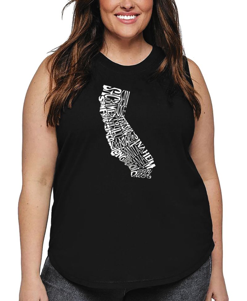 Plus Size California State Word Art Tank Top