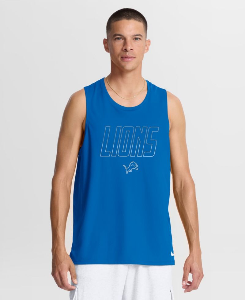 Men's Detroit Lions Kickoff Miler Double Pique Droptail Tank Top