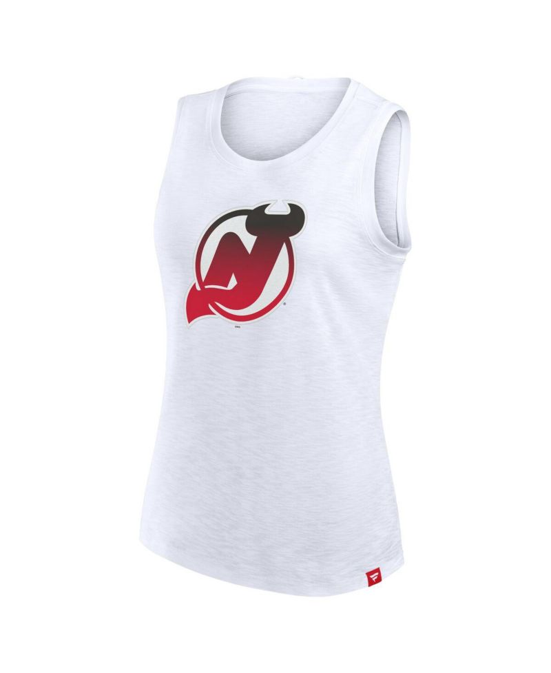 Women's White New Jersey Devils Slub Tank Top