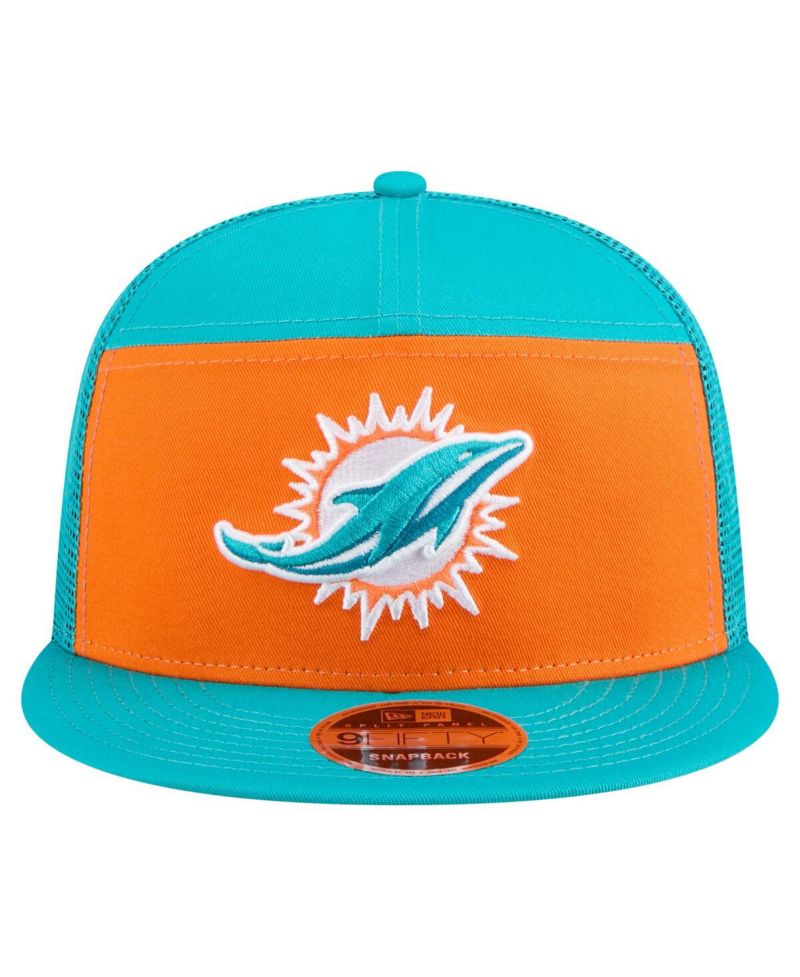 Men's Orange/Aqua Miami Dolphins Outdoor Split Panel 9FIFTY Snapback Hat
