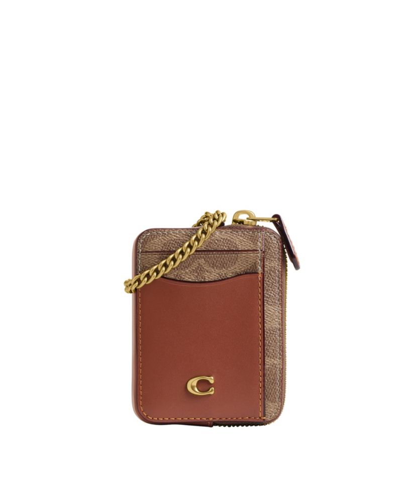 Essential Signature Canvas Chain Card Case