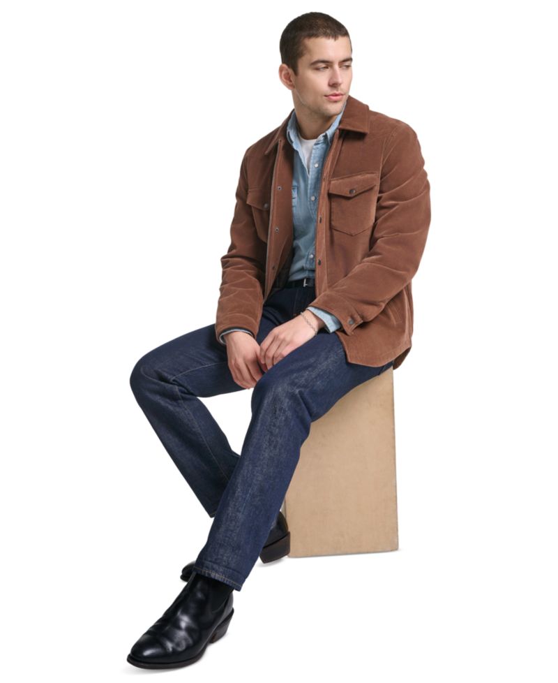 Men's Faux Suede Western Shirt Jacket